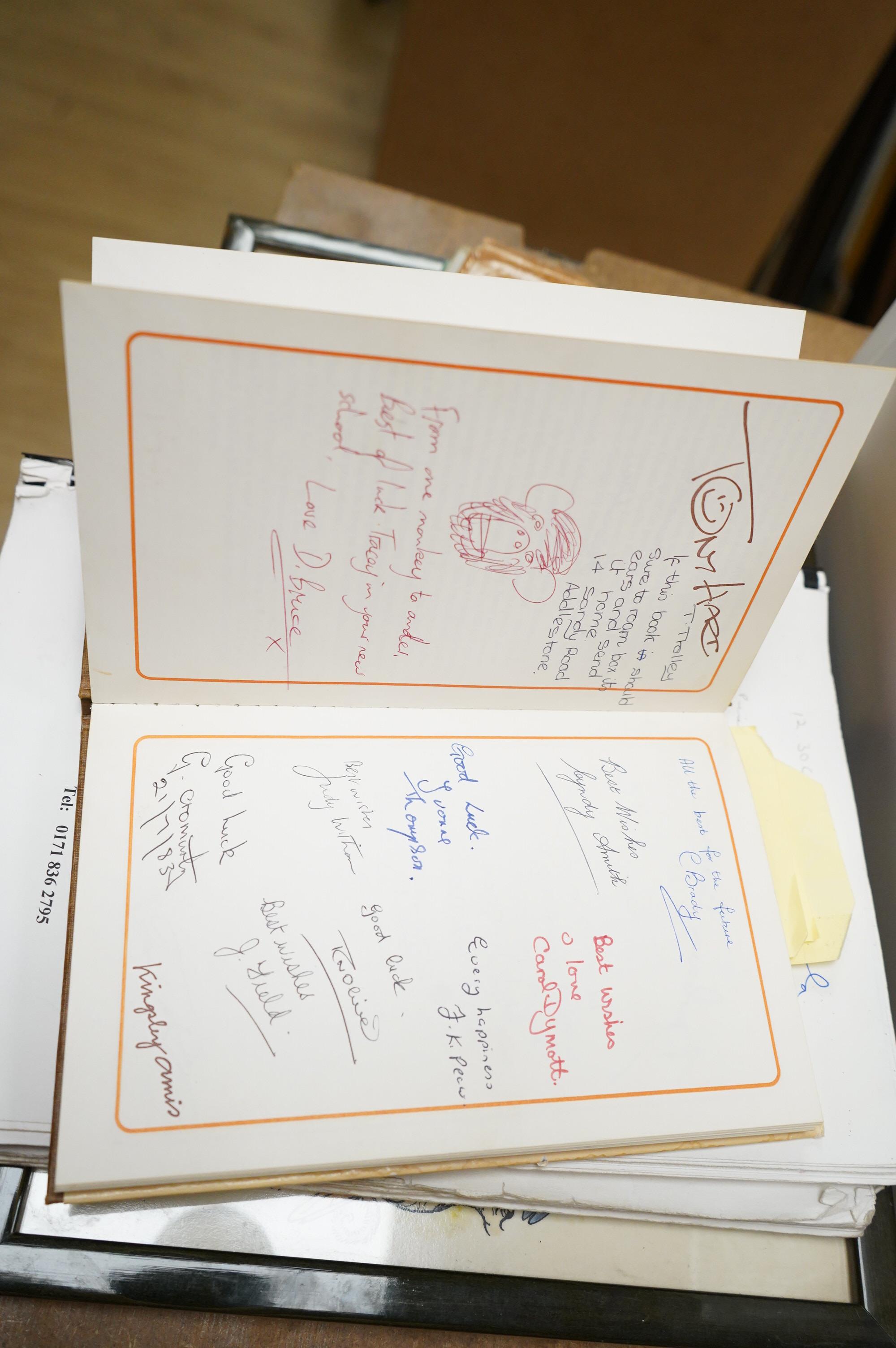 An archive of autographs and signed books relating to Bella Emberg, famed for her work on the Russ Abbot Show, and having originally come from her estate, comprising signatures of mainly television stars of the 1970s, 80
